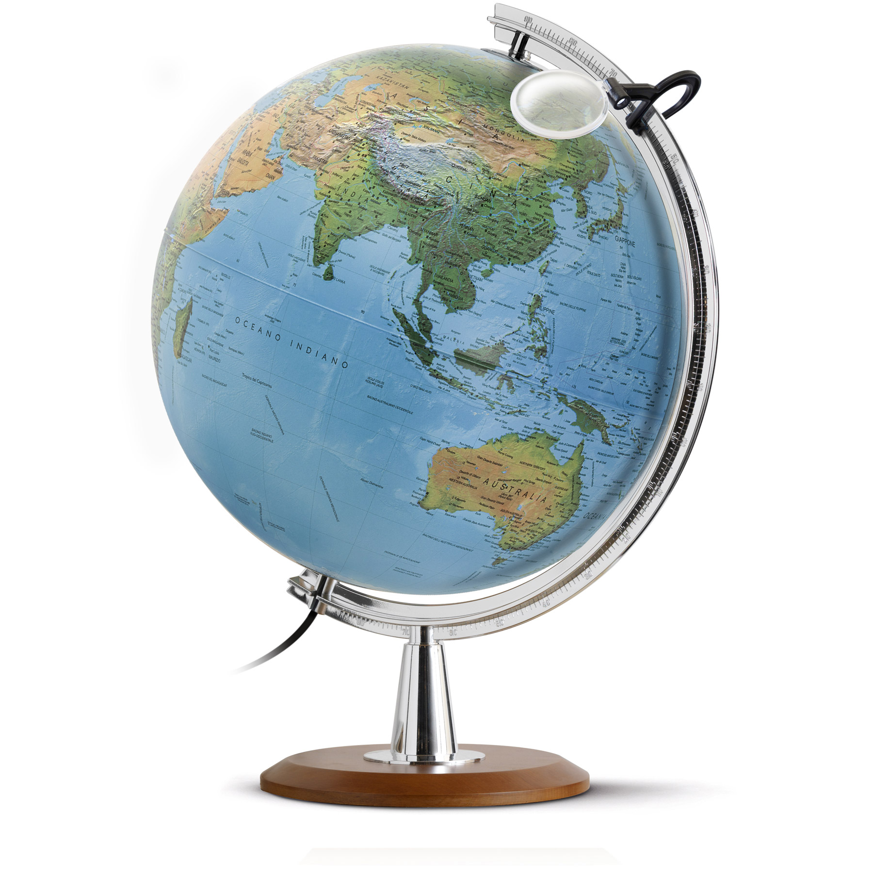 Globus Weltkugel aus Metall und Kunststoff massiv   Höhe 20cm 