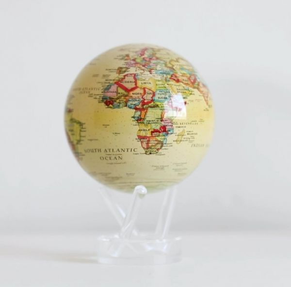 Mova Globe - Magic Floater - selbstdrehender Globus mit Solar und Acryl-Gestell - Antik