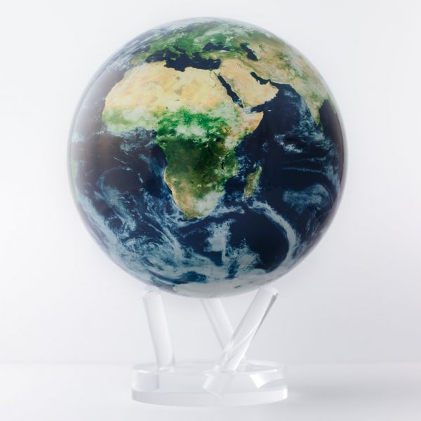 Mova Globe - Magic Floater - selbstdrehender Globus mit Solar und Acryl-Gestell - Erde mit Wolken