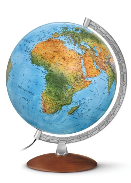 Handkaschierter Doppelbild-Leuchtglobus DFN 3010 Globus 30cm Tischglobus Globe Earth World Büro