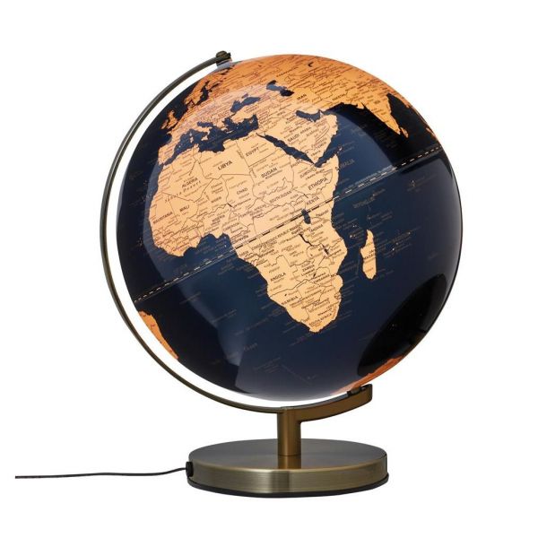 Terra Light Aurum viel spass gewinnspiel LED Leuchtglobus Gold 25cm blau